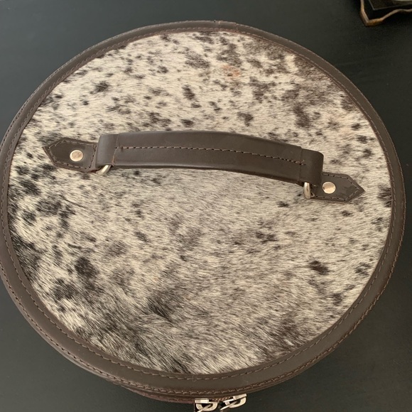Top Handle Cowhide+Leather Jewelry Case - Picture 2 of 8